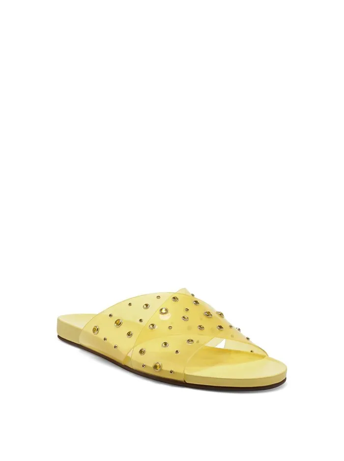 Women Sandals Jessica Simpson Tislie Slide In Yellow Yellow And Yellow Stones