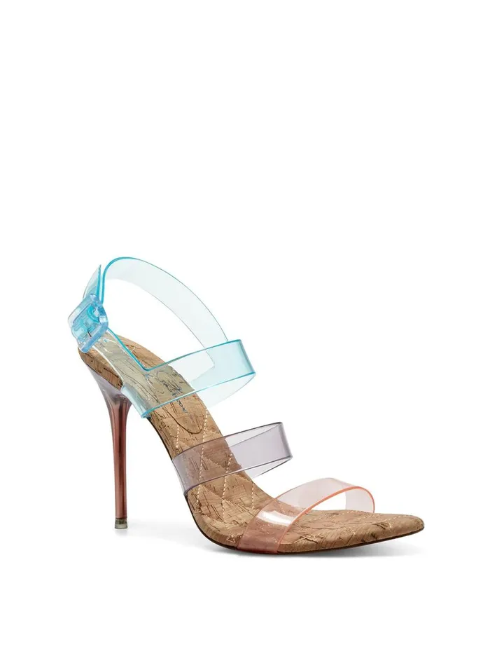 Women Sandals Jessica Simpson Wavie High Heel In Orange Blue and Purple Orange Blue And Purple
