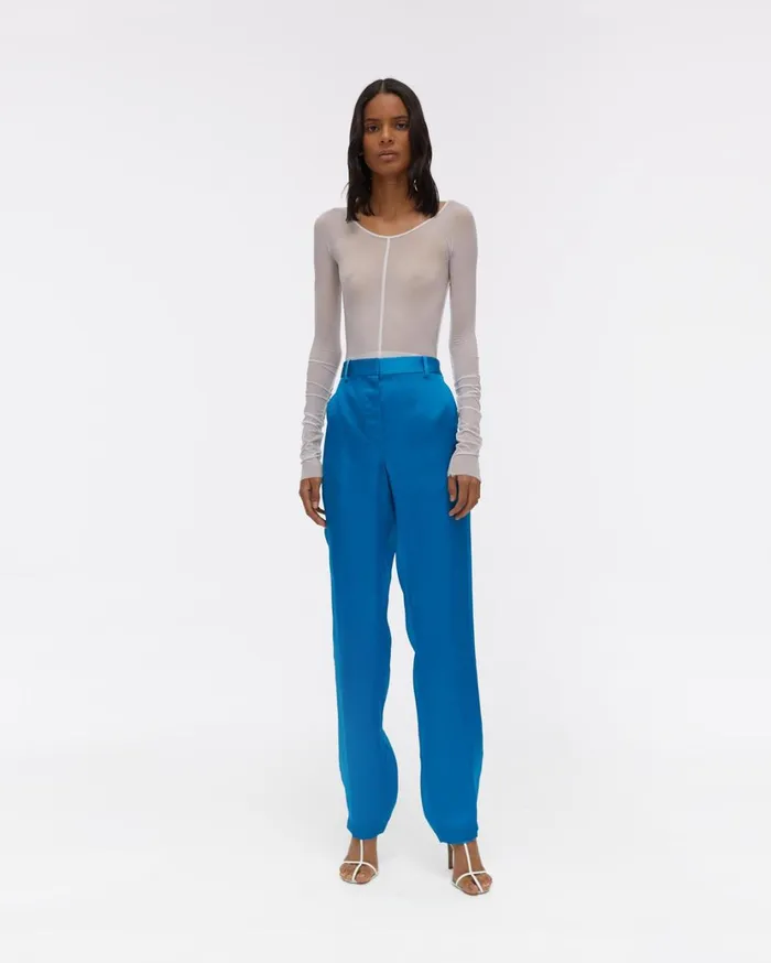 Women Satin Organza Pant Topaz Helmut Lang Pants