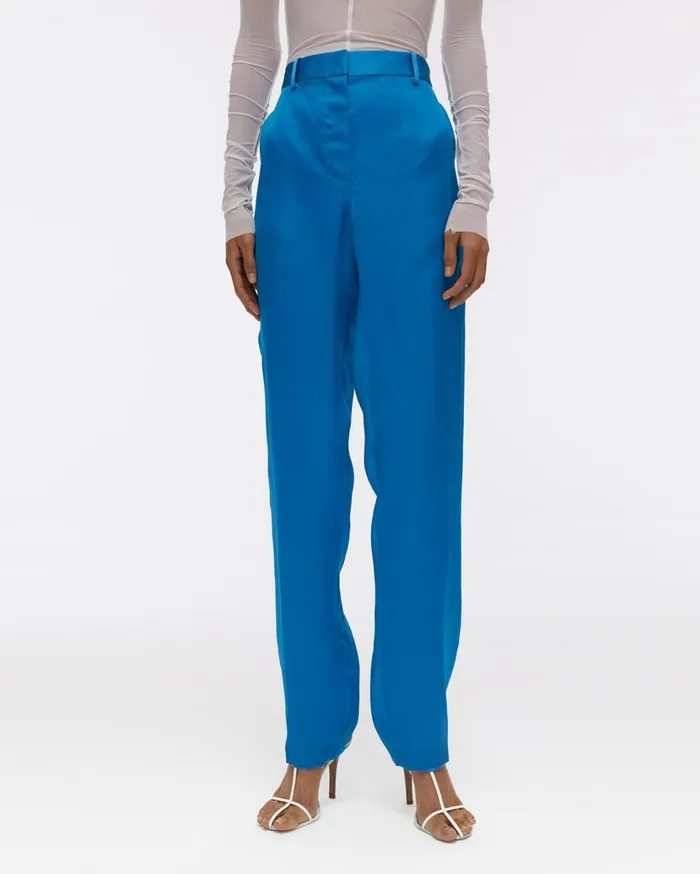 Women Satin Organza Pant Topaz Helmut Lang Pants