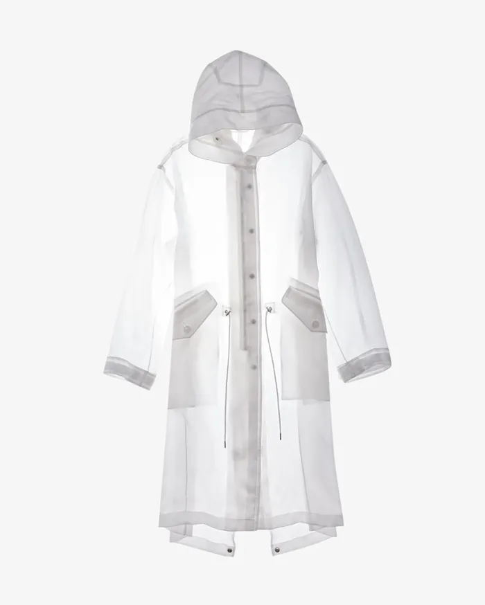 Women Satin Organza Parka Dove Helmut Lang Outerwear