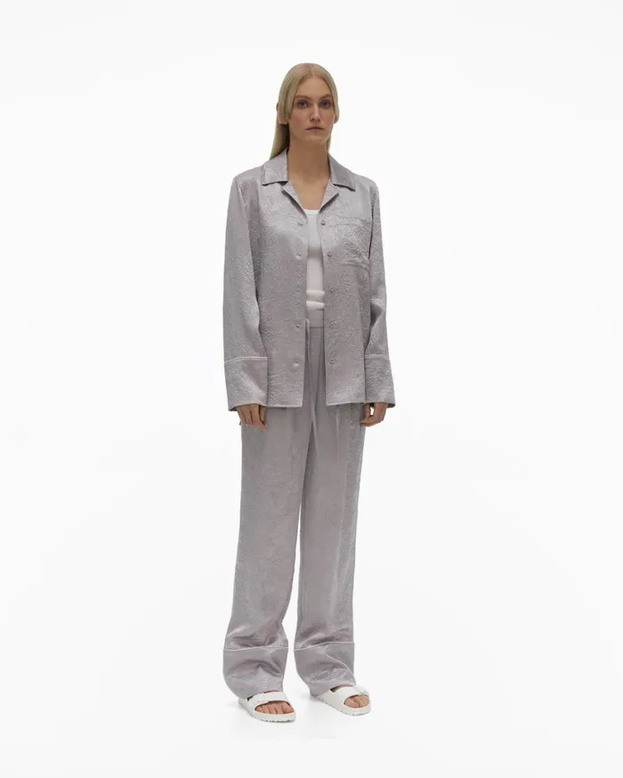 Women Satin PJ Shirt Thistle Helmut Lang Tops