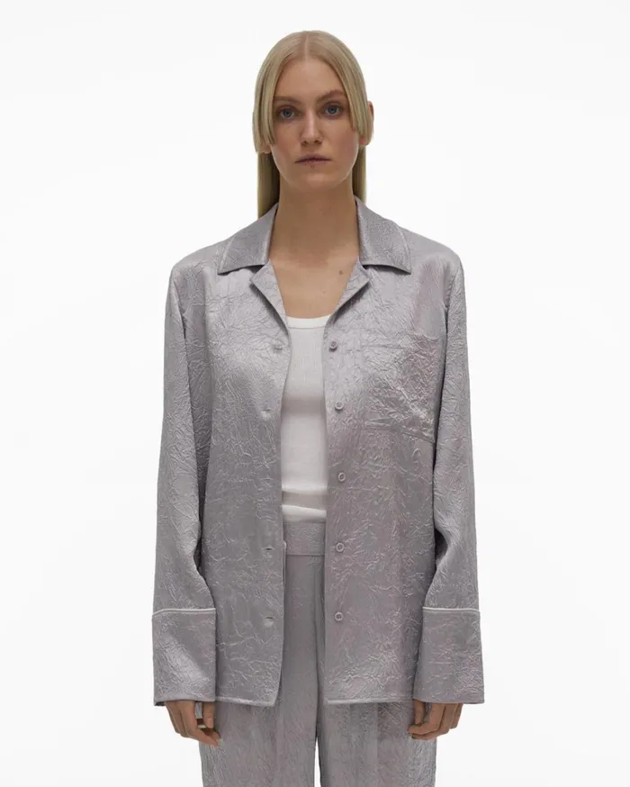 Women Satin PJ Shirt Thistle Helmut Lang Tops