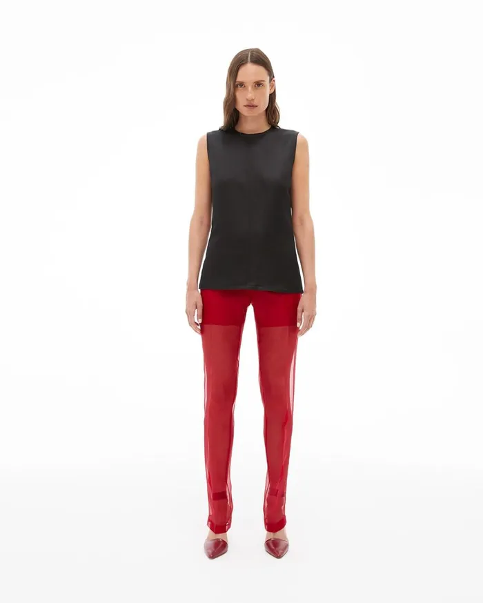 Women Satin Shell Top Black Helmut Lang Tops