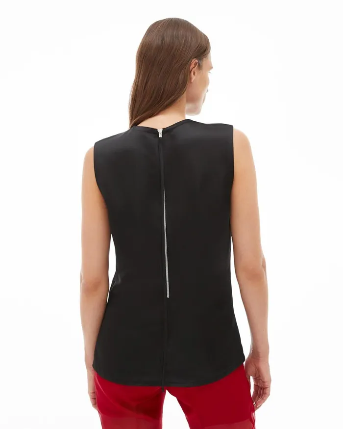 Women Satin Shell Top Black Helmut Lang Tops