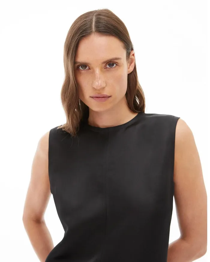 Women Satin Shell Top Black Helmut Lang Tops