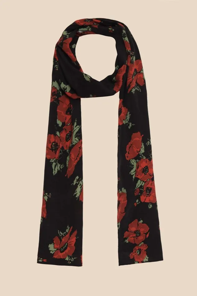 Women Scarves RIXO Julien Black Poppy