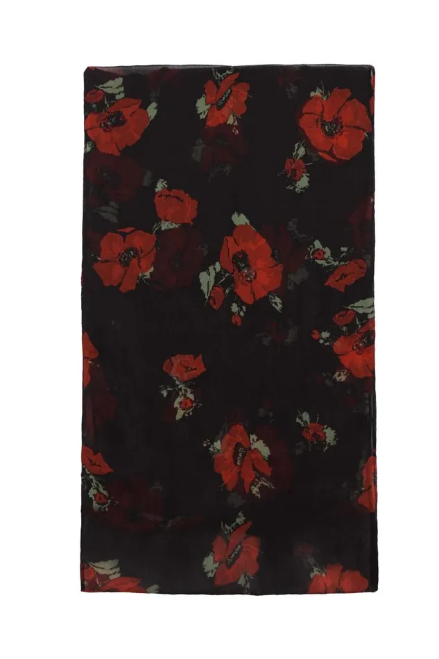 Women Scarves RIXO Julien Black Poppy
