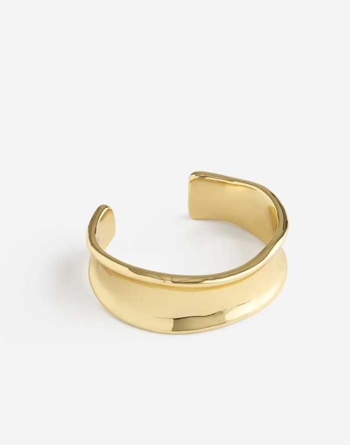 Women Sculptural Statement Cuff Bracelet Pale Gold Madewell Jewelry