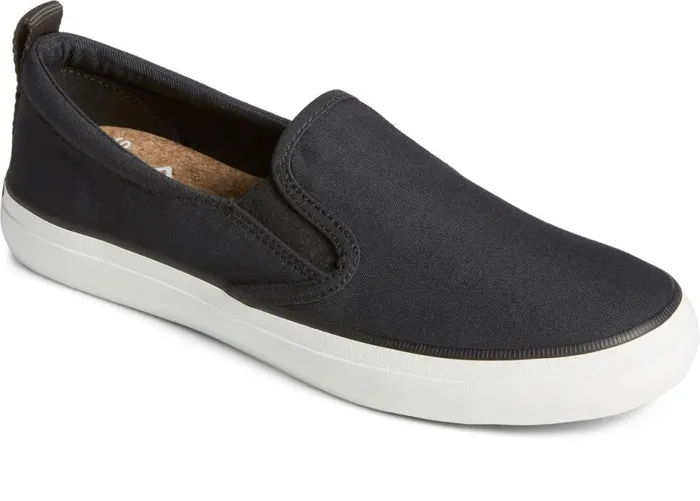 Women SeaCycled Crest Twin Gore Canvas Sneaker Black Sperry Sneakers