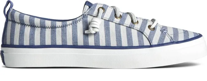 Women SeaCycled Crest Vibe Striped Textile Sneaker Navy Sperry Sneakers