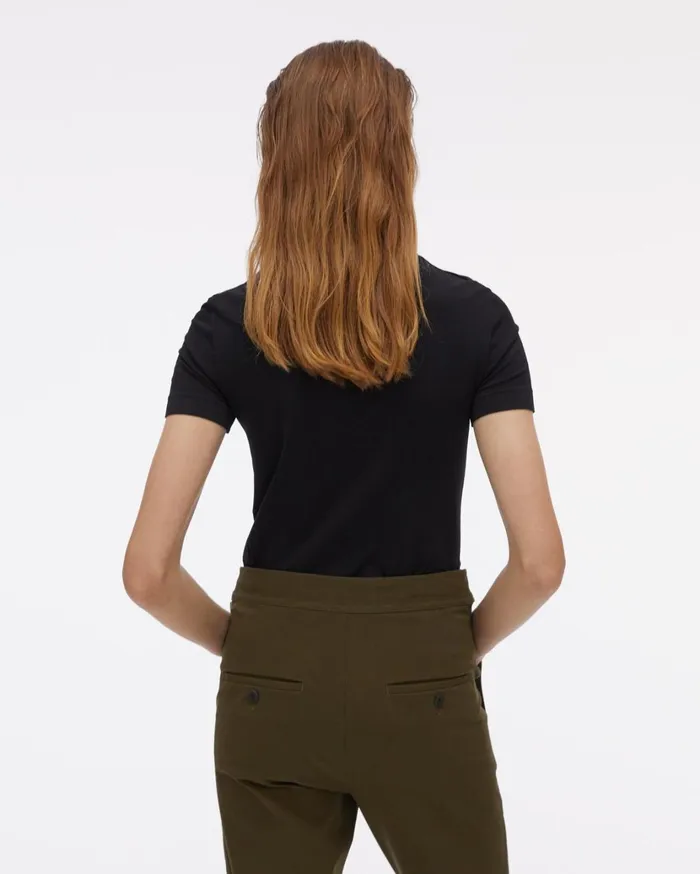 Women Seamless Baby Tee Black Helmut Lang TShirts and Sweatshirts