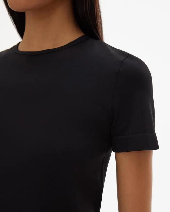 Women Seamless Baby Tee Black Helmut Lang TShirts and Sweatshirts