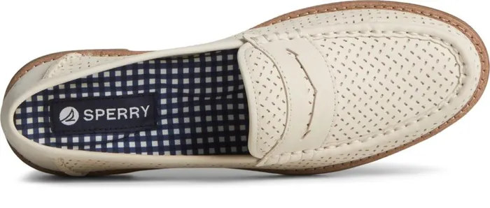 Women Seaport Perforated Penny Loafer Ivory Sperry Sneakers Women Seaport Perforated Penny Loafer Ivory Sperry Sneakers