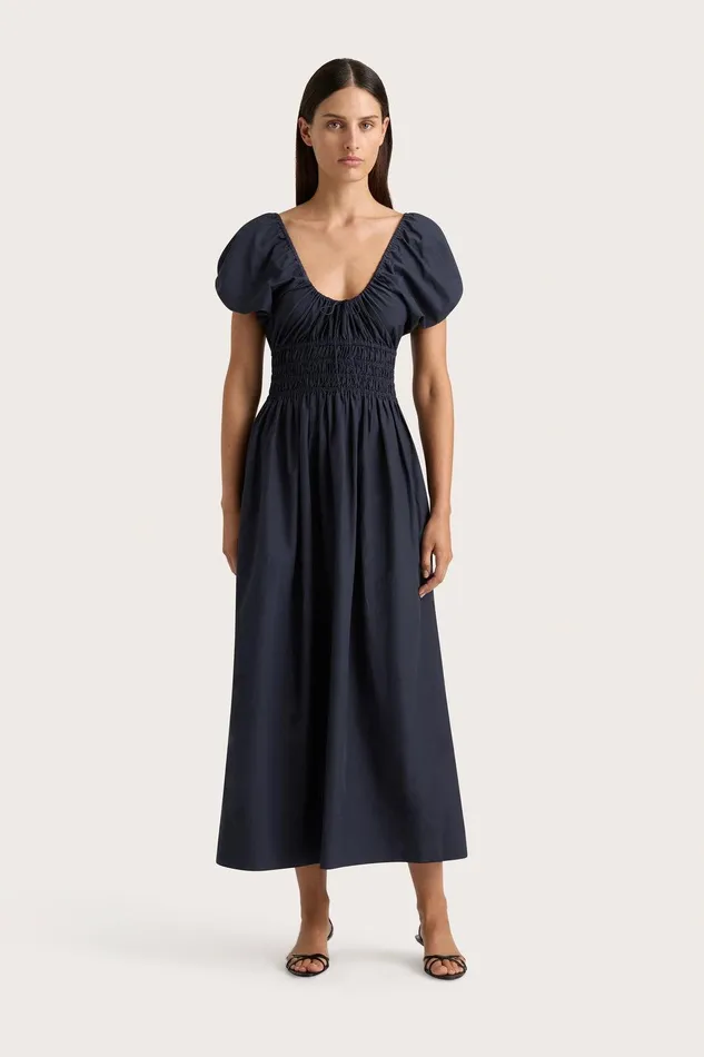 Women Seine Midi Dress Midnight Faithfull The Brand Dresses