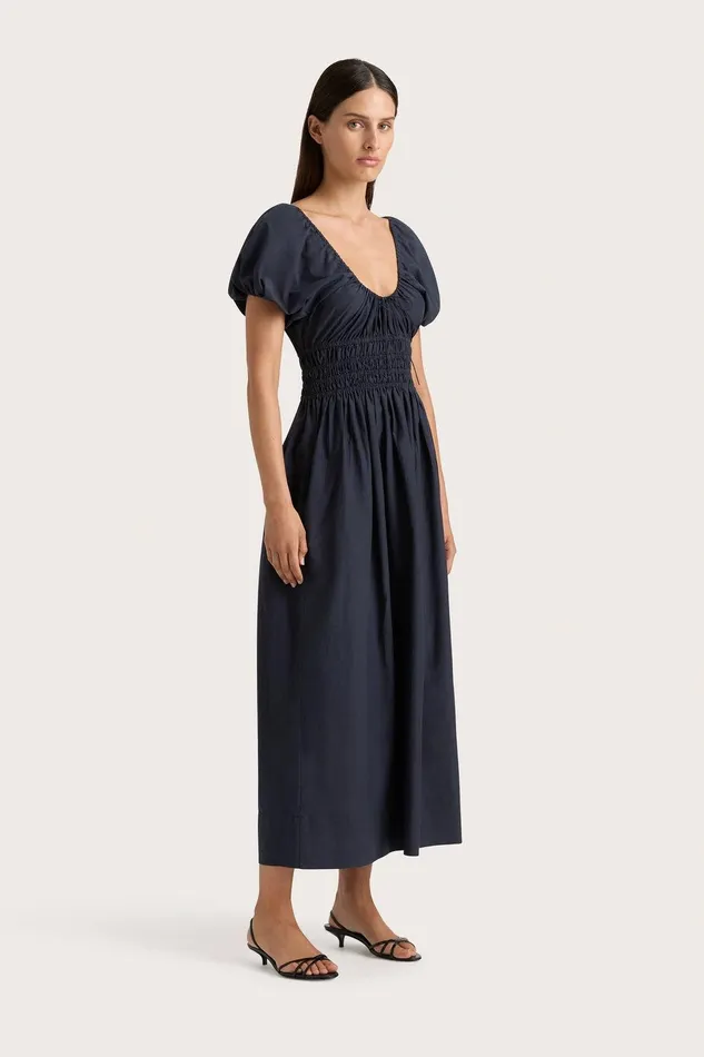 Women Seine Midi Dress Midnight Faithfull The Brand Dresses Women Seine Midi Dress Midnight Faithfull The Brand Dresses