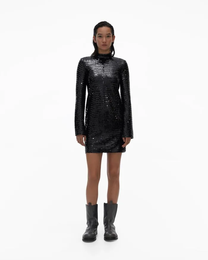 Women Sequins Dress Black Helmut Lang Dresses