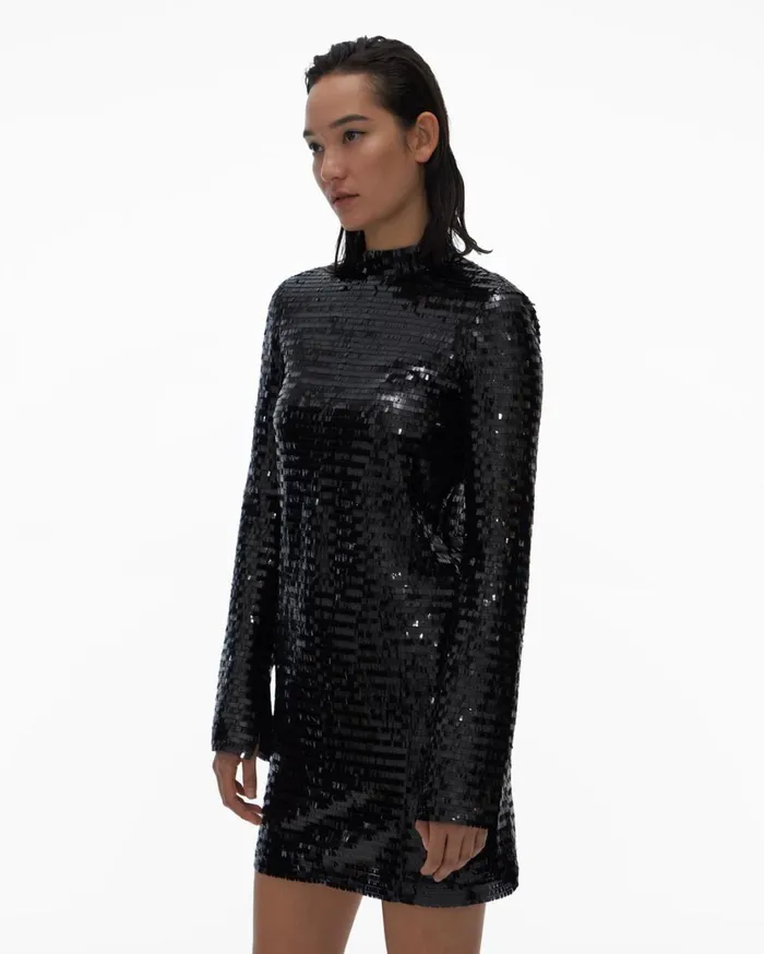 Women Sequins Dress Black Helmut Lang Dresses