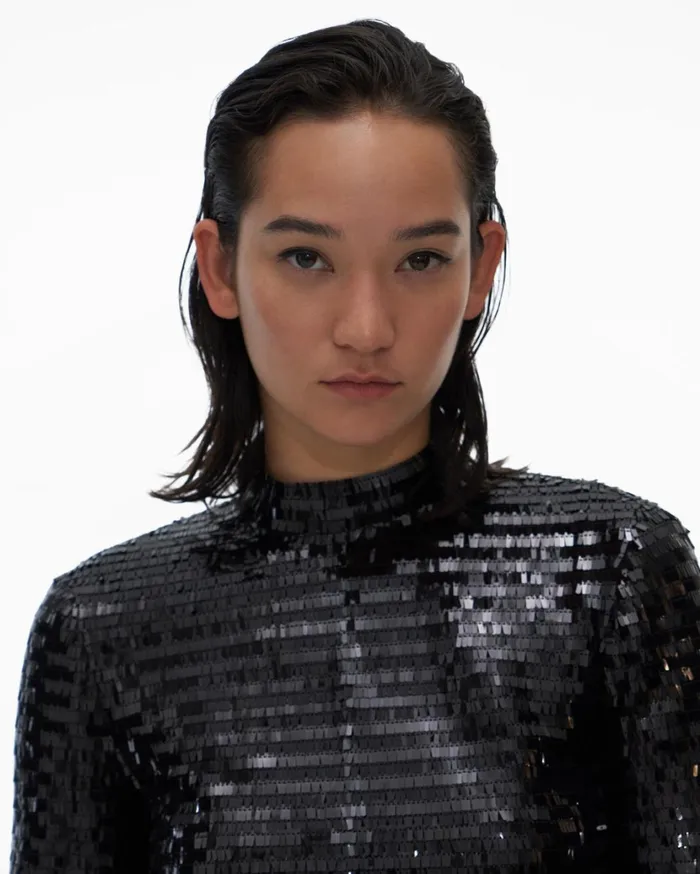 Women Sequins Dress Black Helmut Lang Dresses