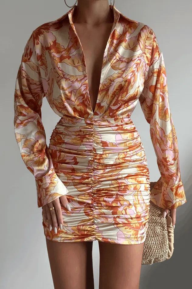 Women Shirt Dresses Runaway The Label Akyra Dress Citrus Tropical