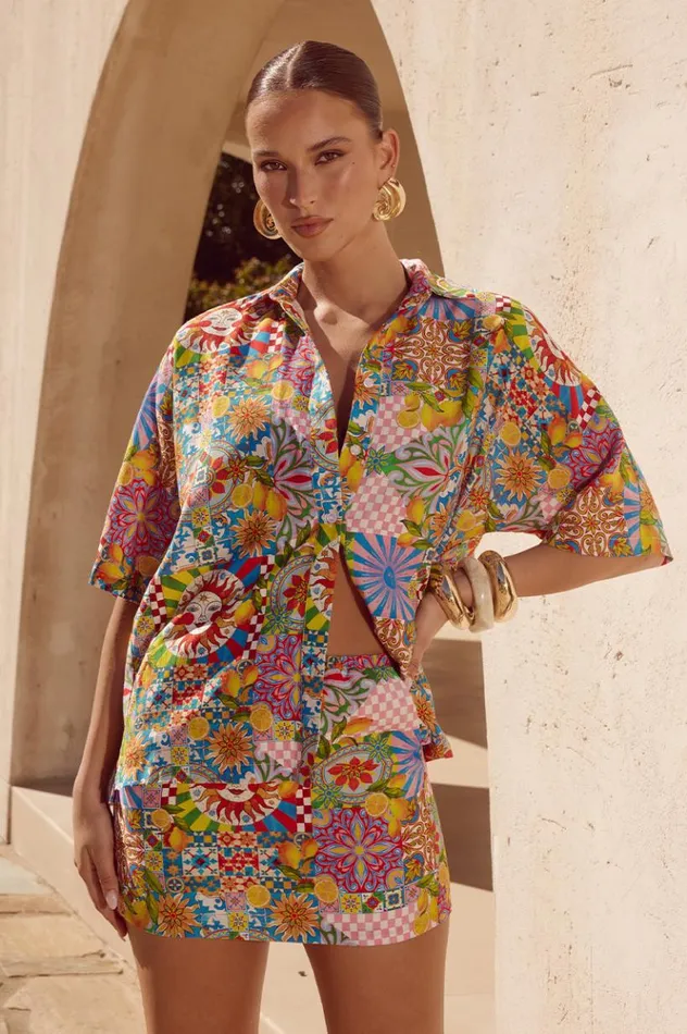 Women Shirts and Blouses Runaway The Label ANACAPRI SHIRT Anacapri Pink