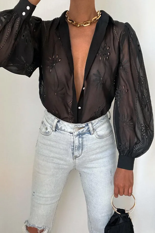 Women Shirts and Blouses Runaway The Label Elise Blouse Black