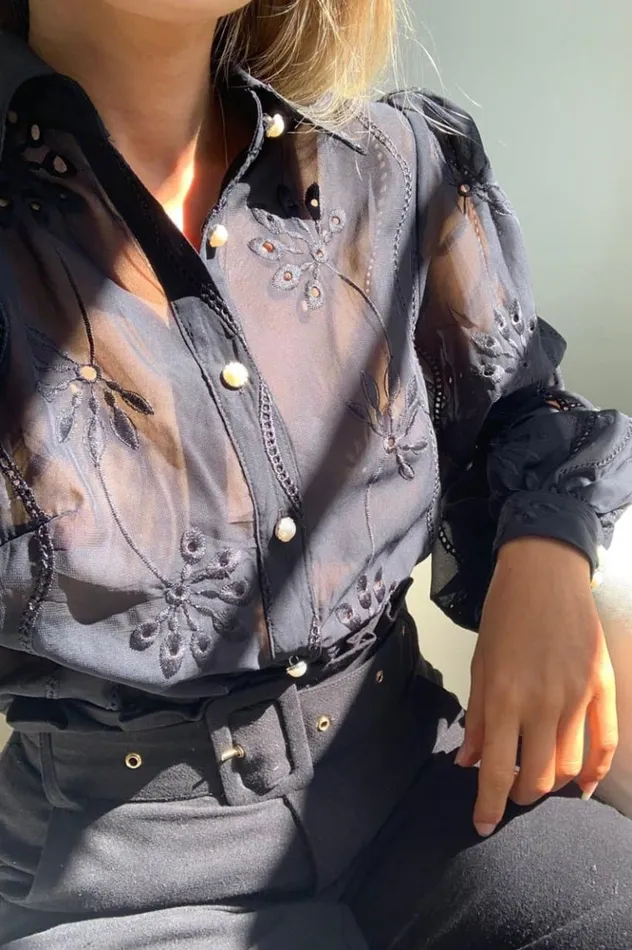 Women Shirts and Blouses Runaway The Label Elise Blouse Black