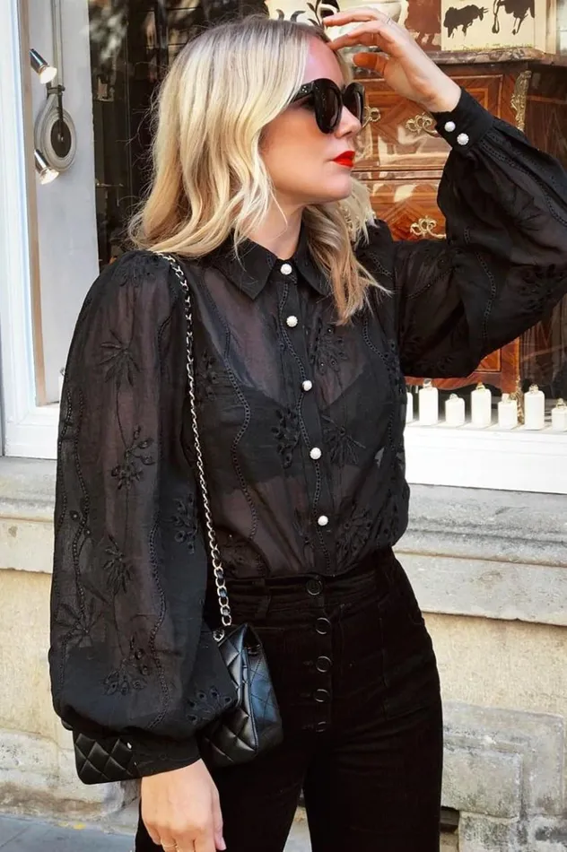Women Shirts and Blouses Runaway The Label Elise Blouse Black