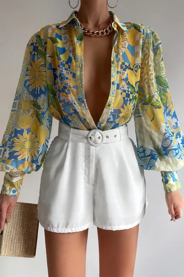 Women Shirts and Blouses Runaway The Label FLEETWOOD BLOUSE Anacapri Lemon