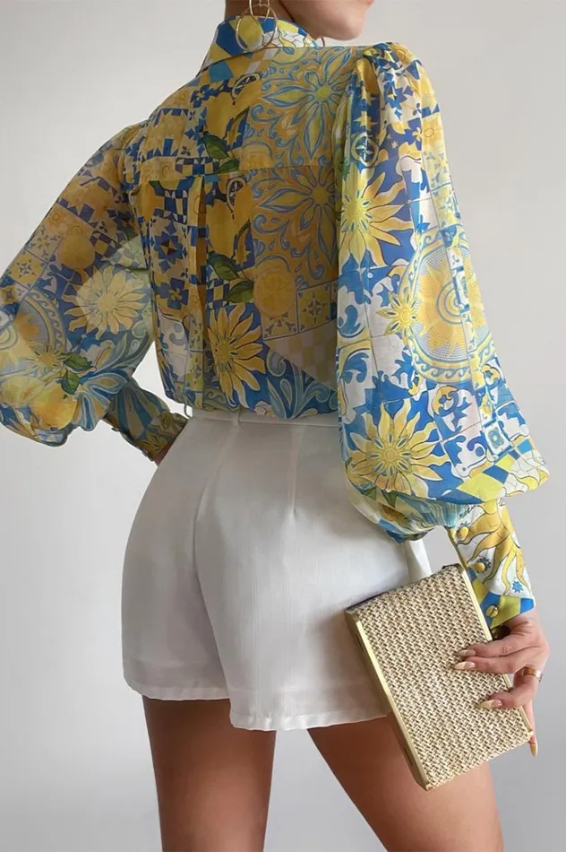 Women Shirts and Blouses Runaway The Label FLEETWOOD BLOUSE Anacapri Lemon