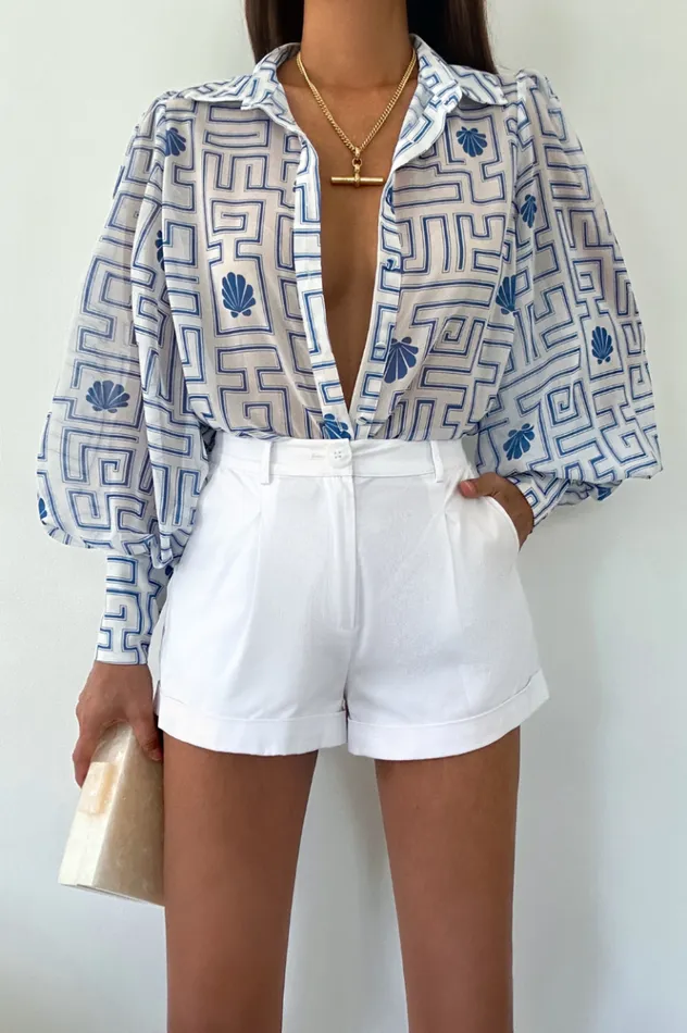 Women Shirts and Blouses Runaway The Label FLEETWOOD BLOUSE Arienzo Blue