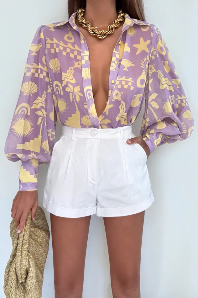 Women Shirts and Blouses Runaway The Label FLEETWOOD BLOUSE Cove Lilac