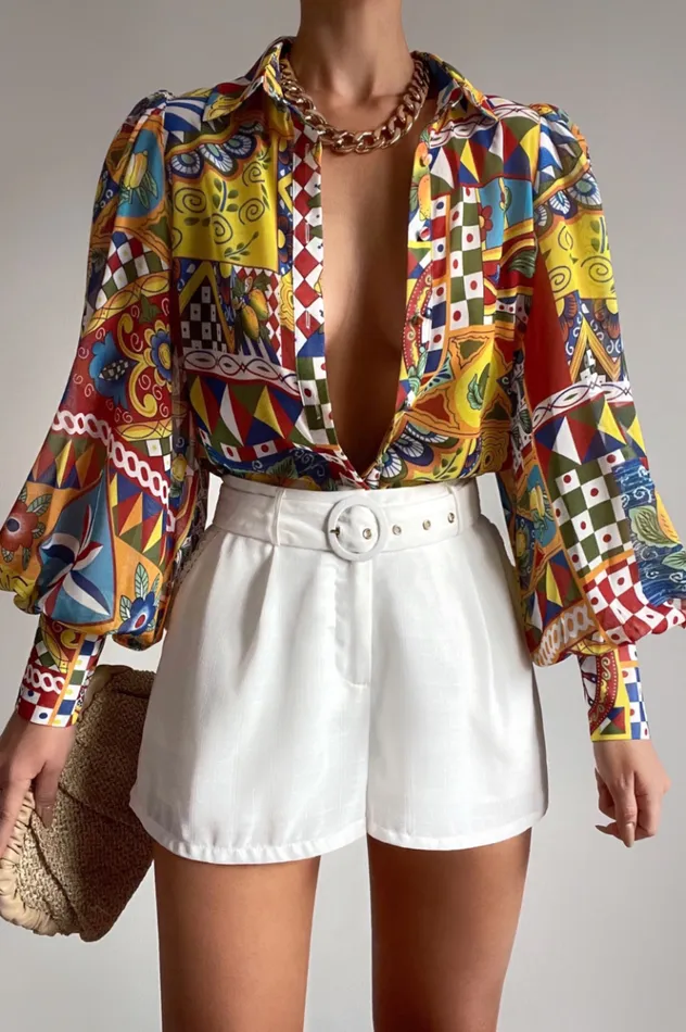 Women Shirts and Blouses Runaway The Label FLEETWOOD BLOUSE Phaedra Print