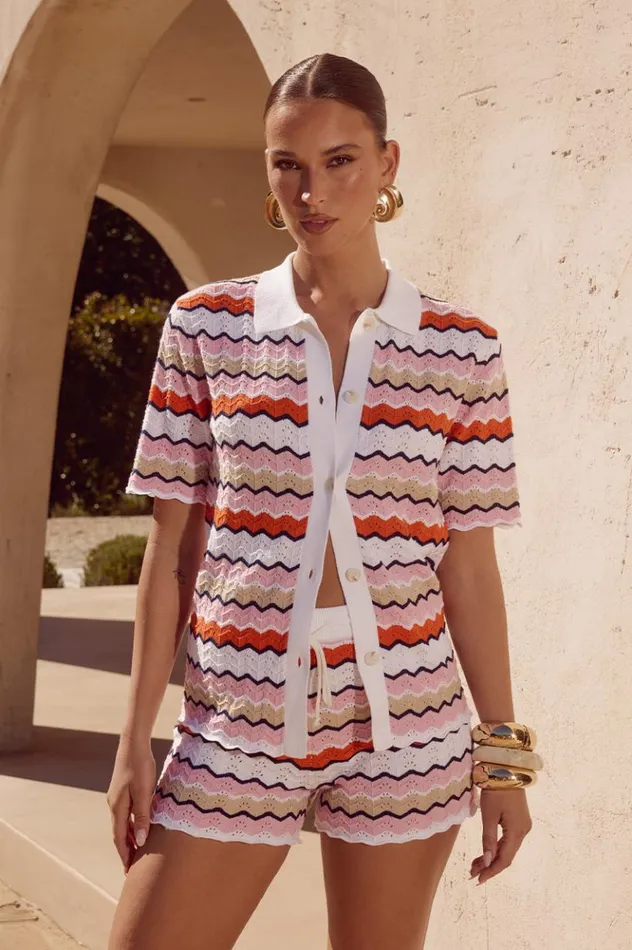 Women Shirts and Blouses Runaway The Label HUBERT TOP Pink Multi