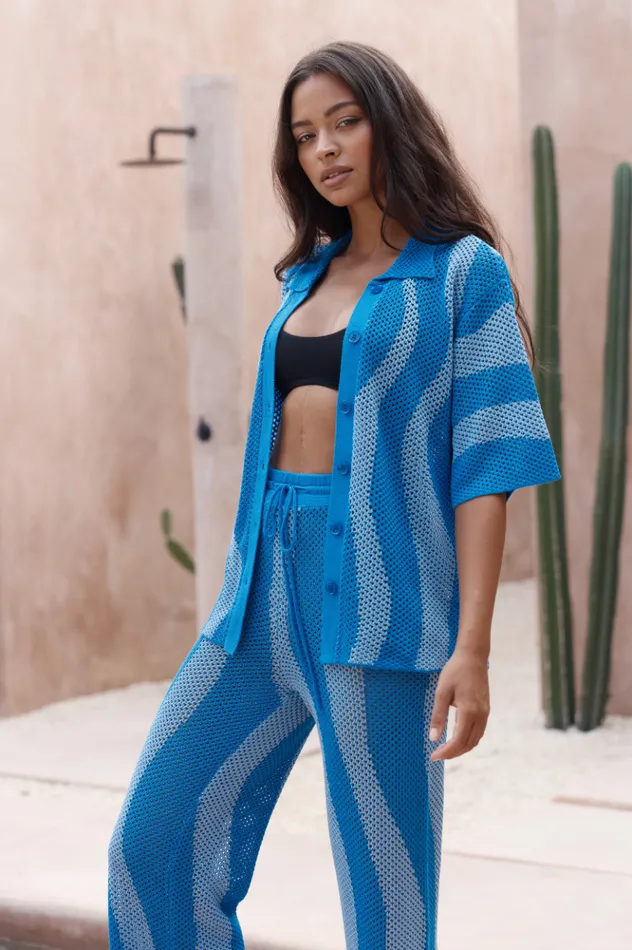 Women Shirts and Blouses Runaway The Label ZANZIBAR TOP Blue