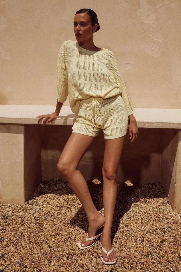 Women Shorts Runaway The Label SAMIA SHORT Lemon
