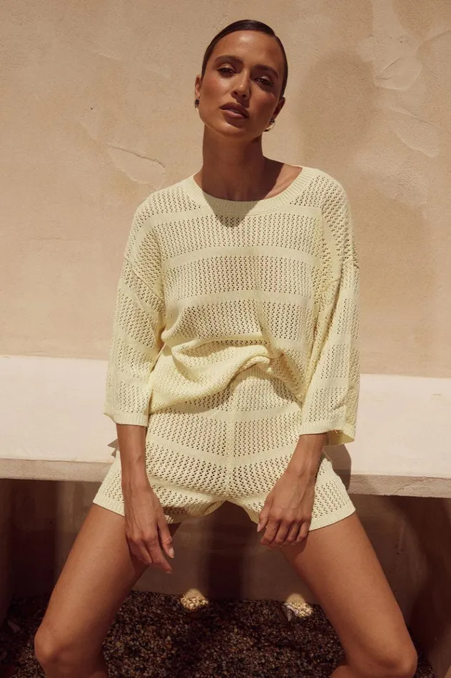 Women Shorts Runaway The Label SAMIA SHORT Lemon