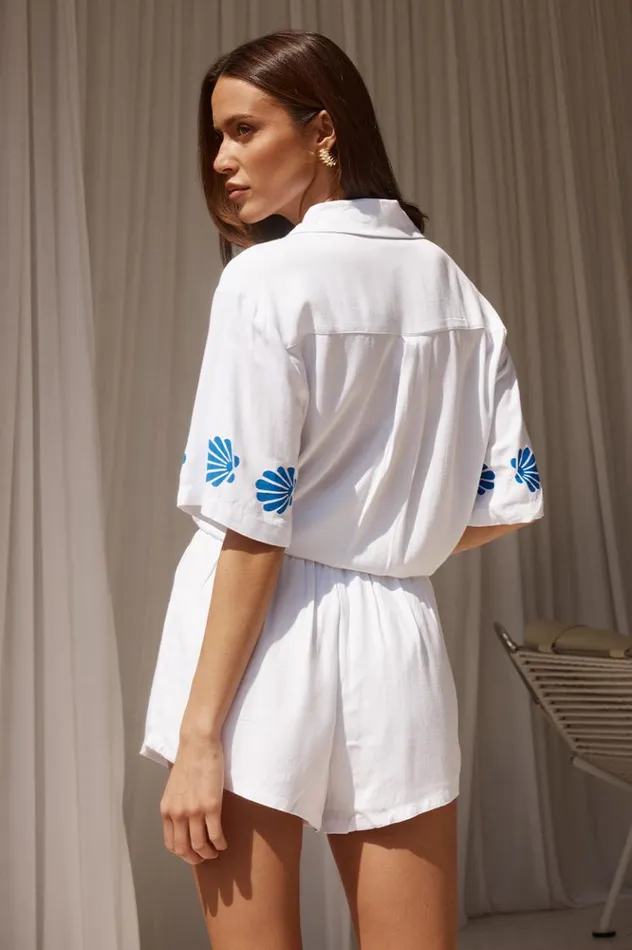 Women Shorts Runaway The Label SERAPHINA SHORT Whiteblue