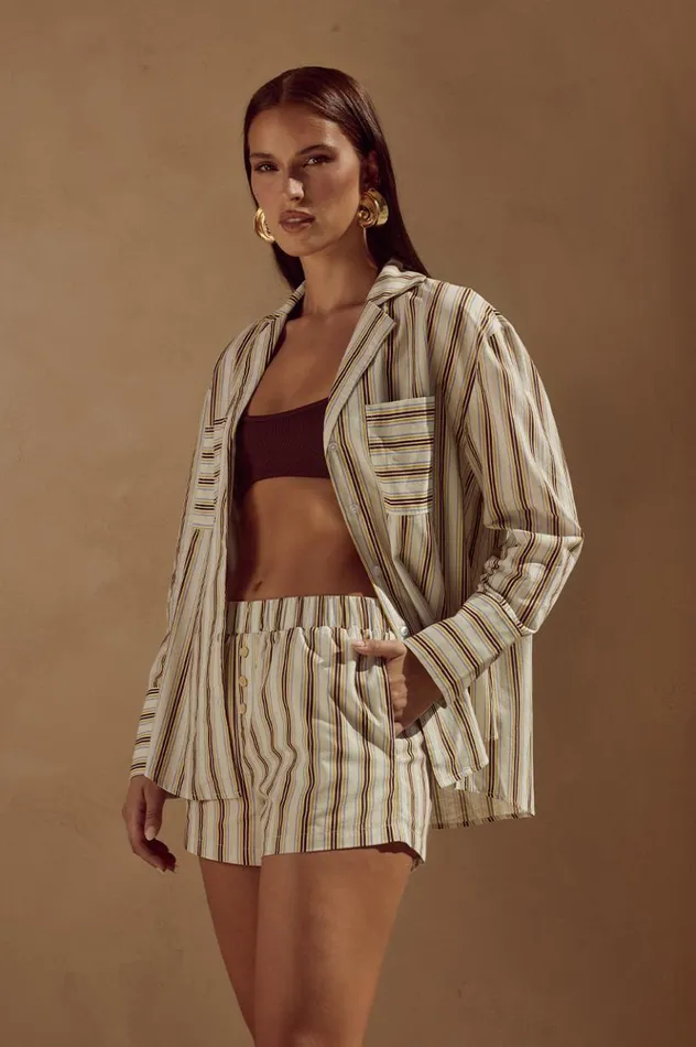 Women Shorts Runaway The Label SUNMOR SHORT Vory Stripe
