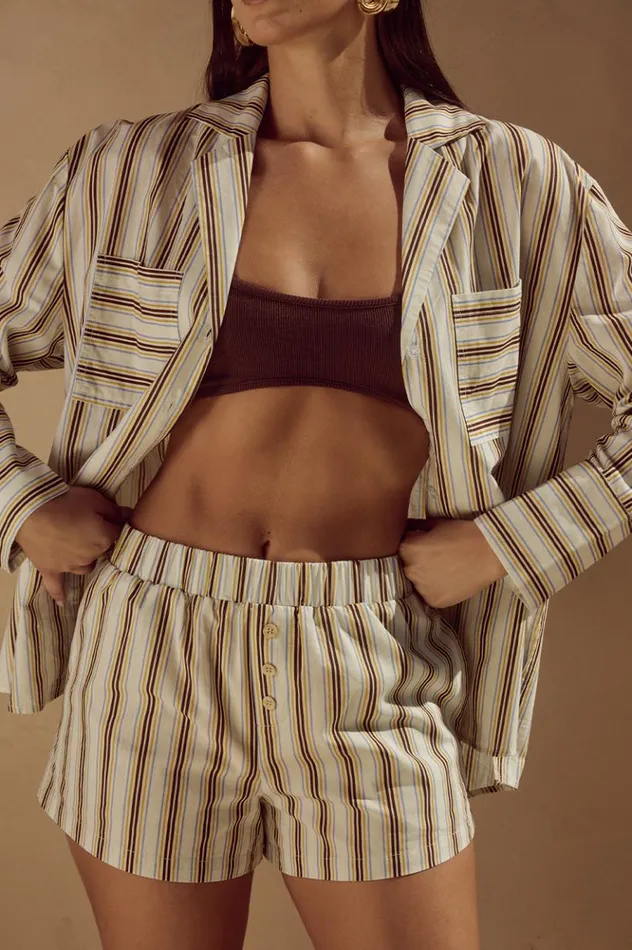 Women Shorts Runaway The Label SUNMOR SHORT Vory Stripe