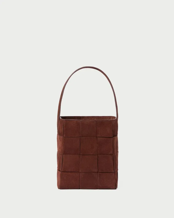 Women Shoulder Bags Loeffler Randall Laith Espresso Woven Bucket Bag
