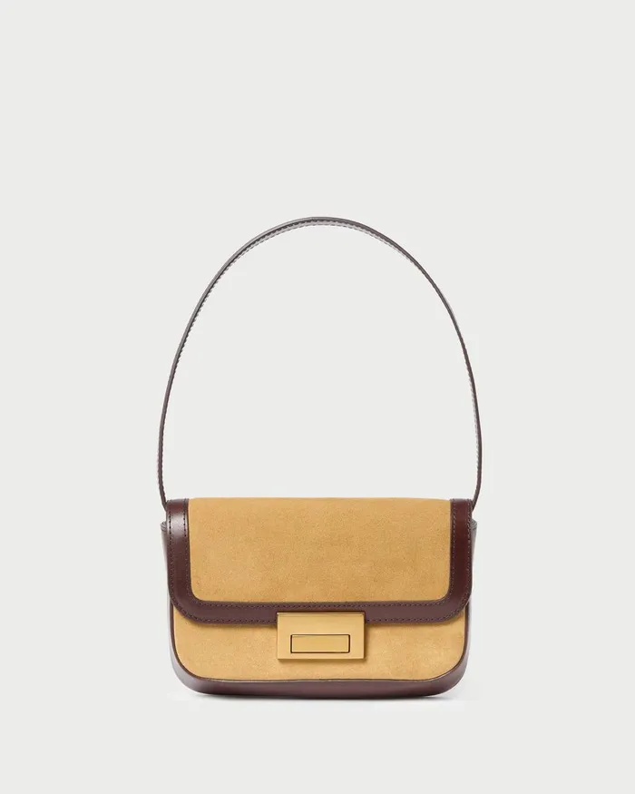 Women Shoulder Bags Loeffler Randall Stefania Hazel Suede Baguette Bag