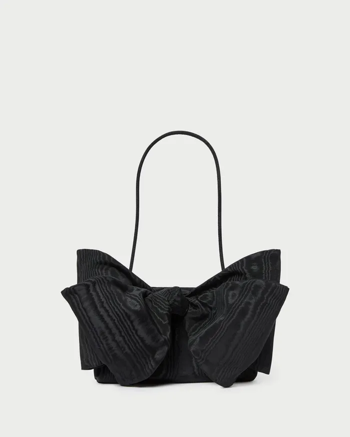 Women Shoulder Bags Loeffler Randall Valerie Black Moir Bow Clutch