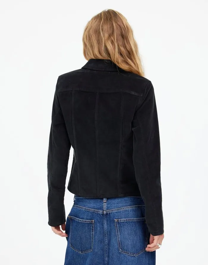Women Shrunken ButtonFront Shirt True Black Madewell Tops and Shirts