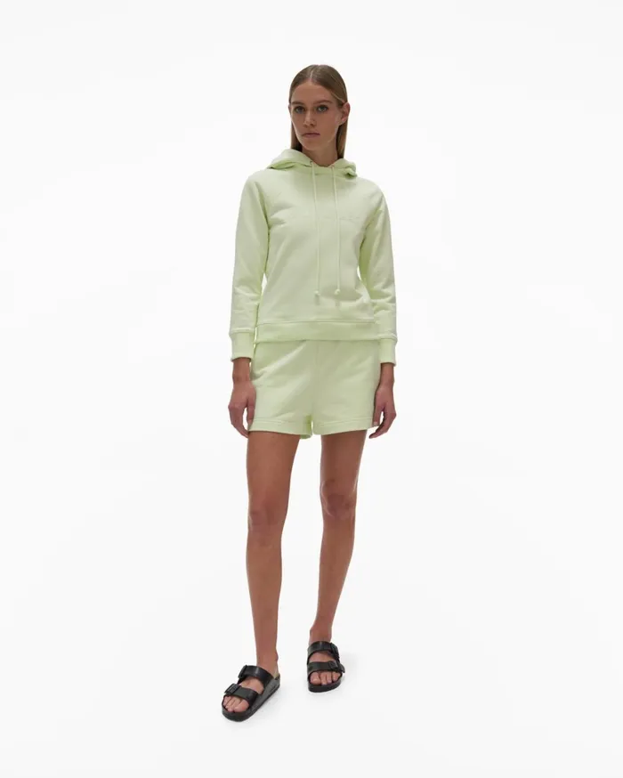 Women Shrunken Hoodie Electric Green Helmut Lang TShirts and Sweatshirts