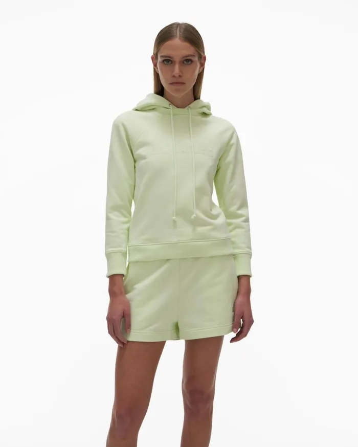 Women Shrunken Hoodie Electric Green Helmut Lang TShirts and Sweatshirts