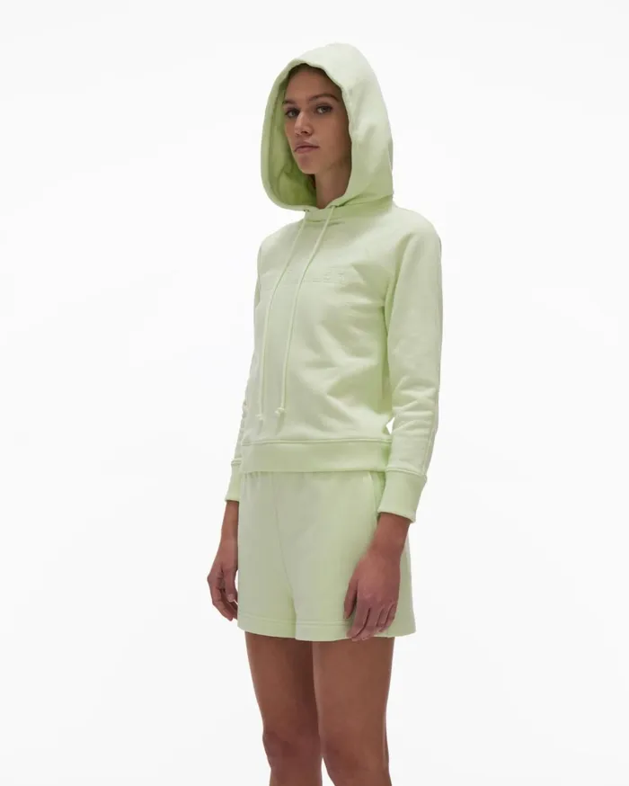 Women Shrunken Hoodie Electric Green Helmut Lang TShirts and Sweatshirts
