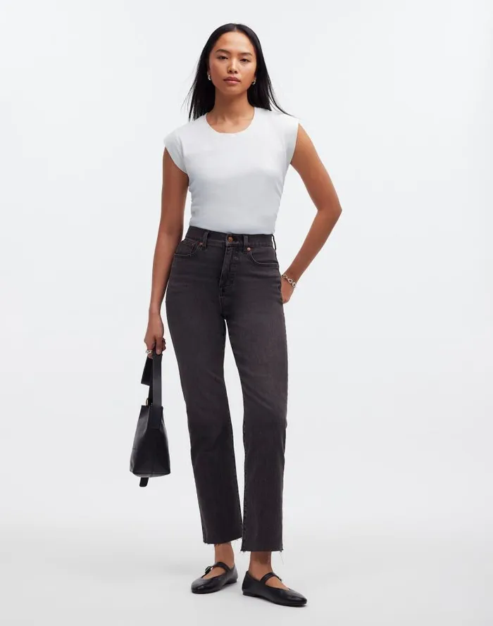 Women SideCinch Muscle Tee Eyelet White Madewell Tees