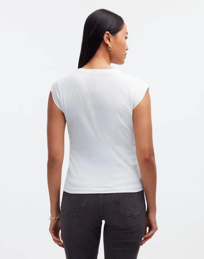 Women SideCinch Muscle Tee Eyelet White Madewell Tees