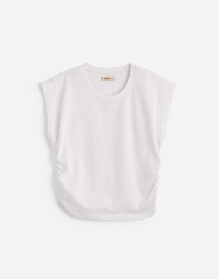 Women SideCinch Muscle Tee Eyelet White Madewell Tees